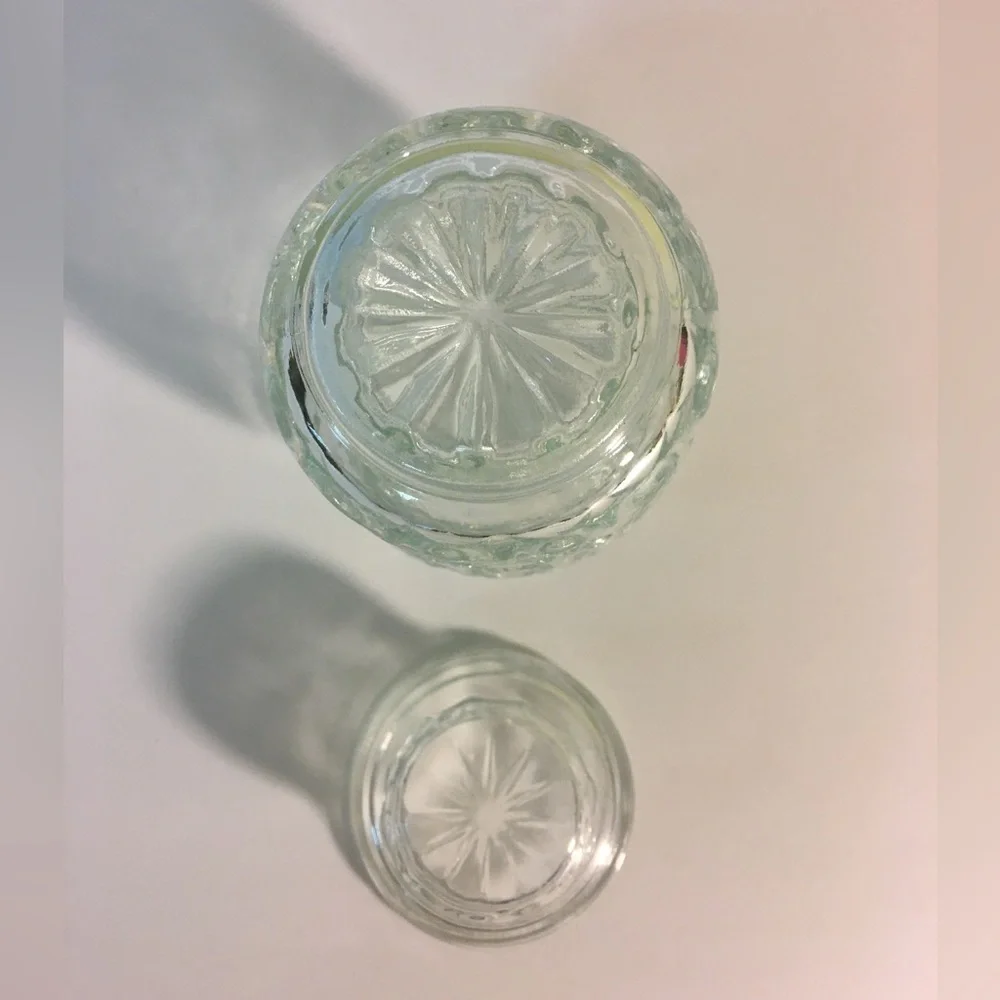 Vintage Clear Glass Jar With Lid